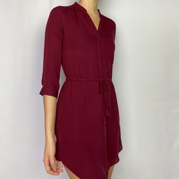 Babaton bennett burgundy silk dress - Picture 1 of 5